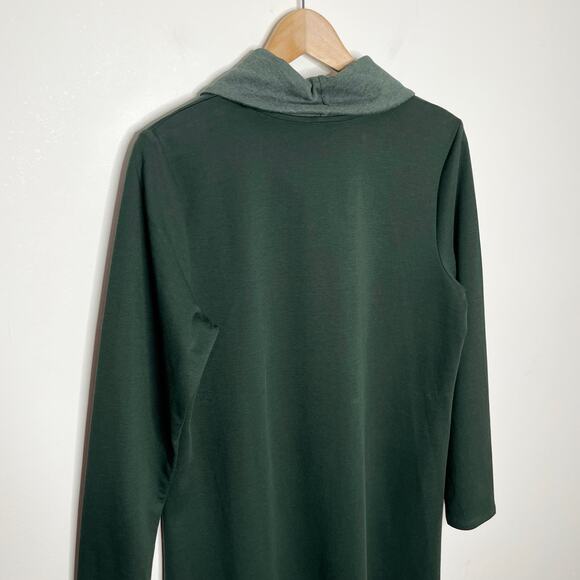 J. Jill Pure Jill Womens Double Knit Cowl Neck Tunic Dress Medium Green Pockets - Picture 7 of 11